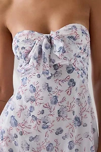 For Love & Lemons Teagan Strapless Tie-Front Mini Dress