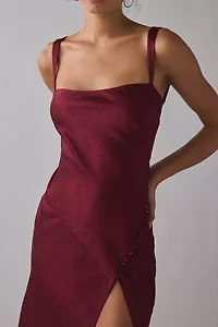 For Love & Lemons Carla Jacquard Open-Back Midi Dress