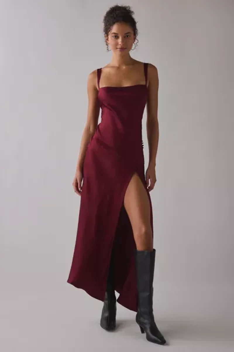 For Love & Lemons Carla Jacquard Open-Back Midi Dress