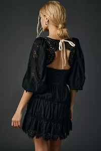 For Love & Lemons Ellis Black Lace Corset Mini Dress