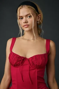For Love & Lemons Helena Poplin Bustier Mini Dress