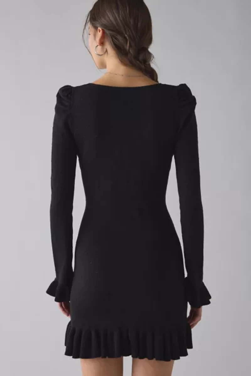 For Love & Lemons Naomi Knit Long Sleeve Mini Dress