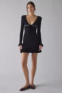 For Love & Lemons Naomi Knit Long Sleeve Mini Dress
