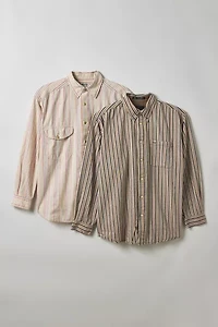 ReMADE By UO Bleached Oversized Stripe Button-Down Shirt