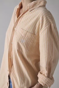 ReMADE By UO Bleached Oversized Stripe Button-Down Shirt