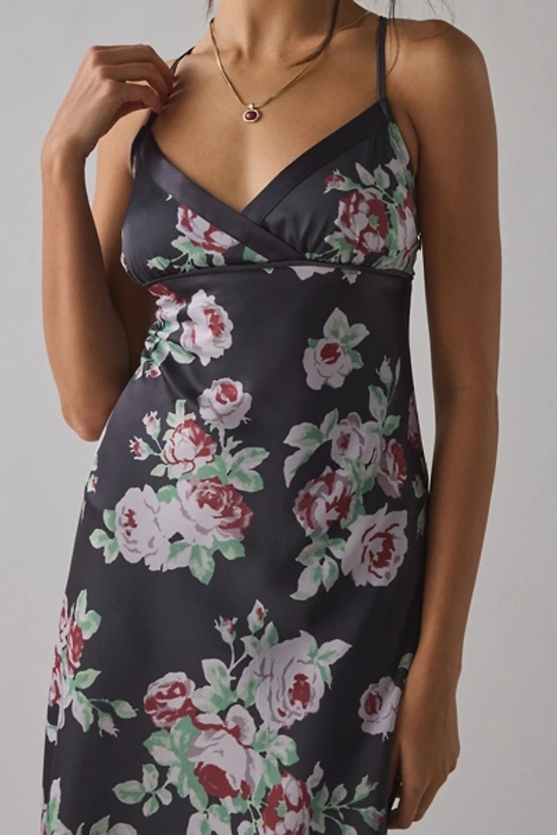 Kimchi Blue Slip It On Tie-Back Satin Midi Dress