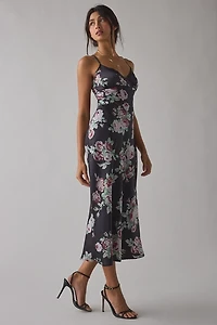 Kimchi Blue Slip It On Tie-Back Satin Midi Dress