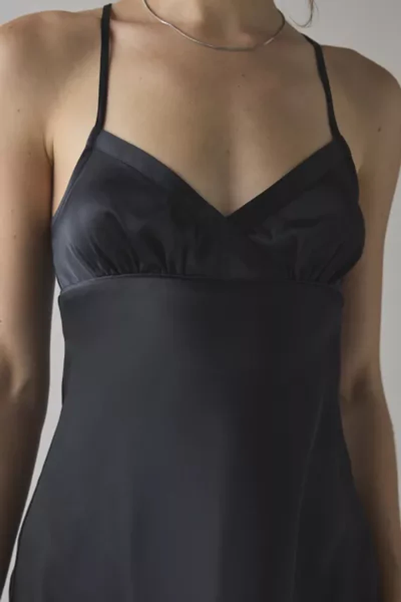 Kimchi Blue Slip It On Tie-Back Satin Mini Dress
