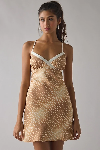 Kimchi Blue Slip It On Tie-Back Satin Mini Dress