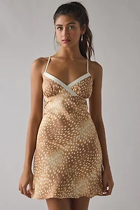 Kimchi Blue Slip It On Tie-Back Satin Mini Dress