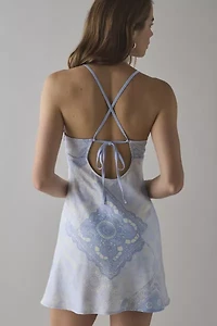 Kimchi Blue Slip It On Tie-Back Satin Mini Dress
