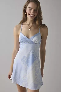 Kimchi Blue Slip It On Tie-Back Satin Mini Dress