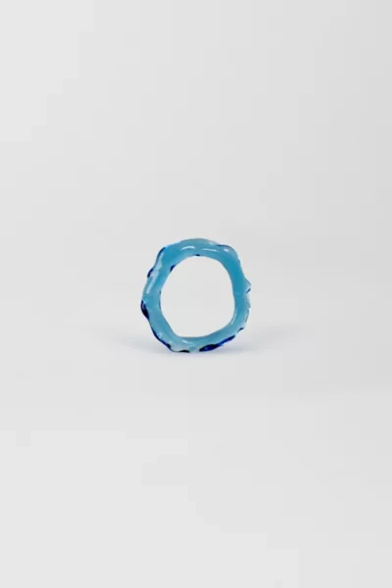 Rain and Rivers Handmade Simple Stackable Glass Ring Pair