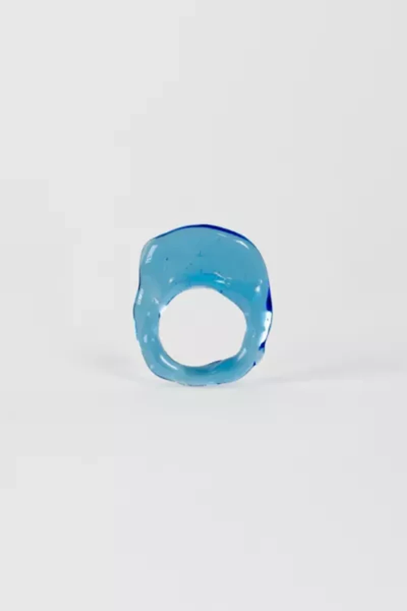 Rain and Rivers Handmade Flattened Glass Ring