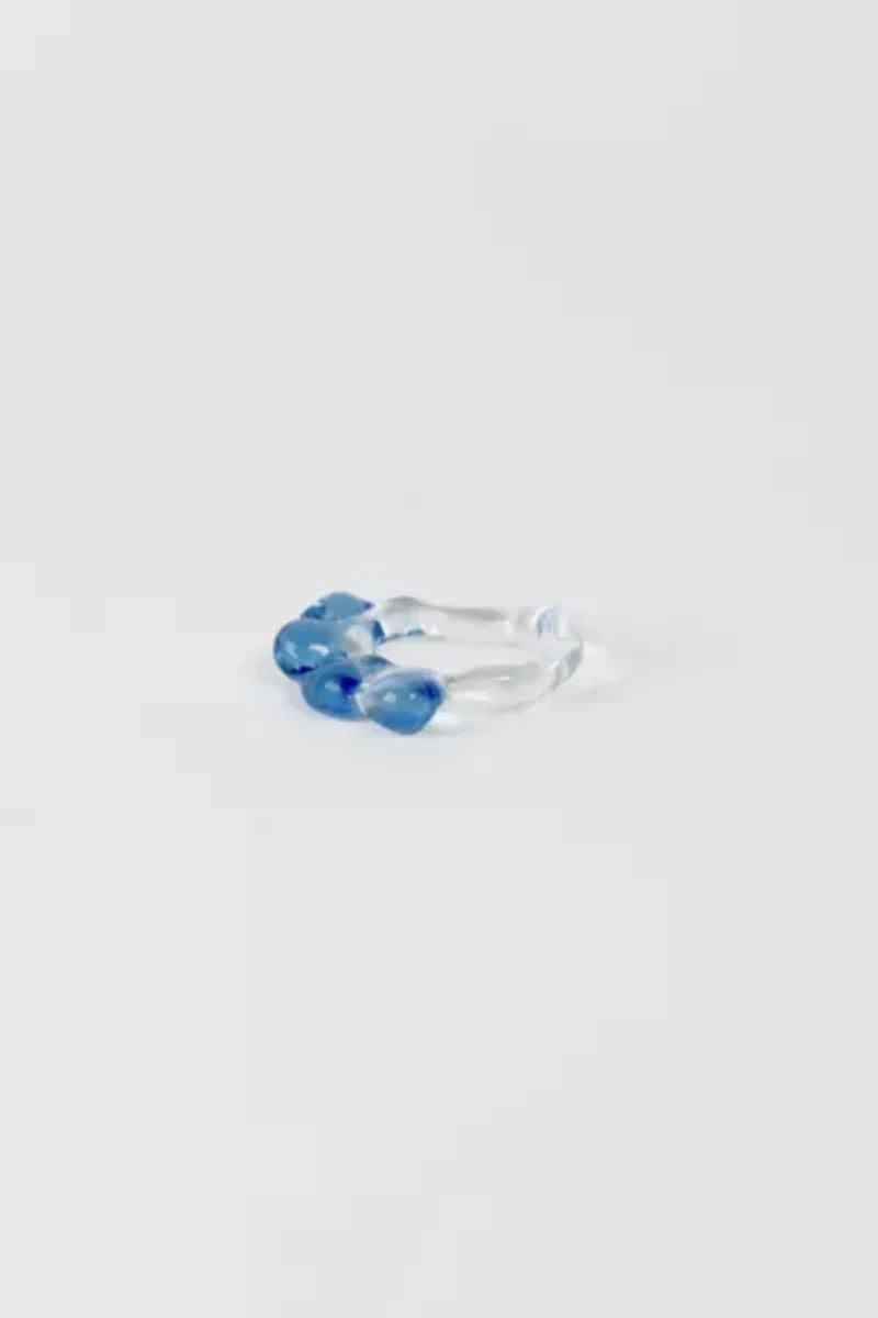 Rain and Rivers Handmade Bubble Glass Ring