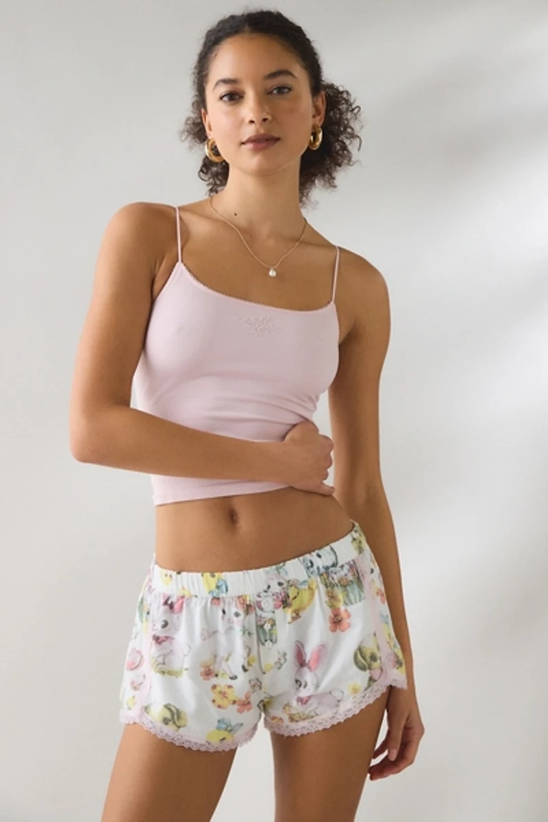 Out From Under Pillow Pretty Lace Trim Boxer Shortie