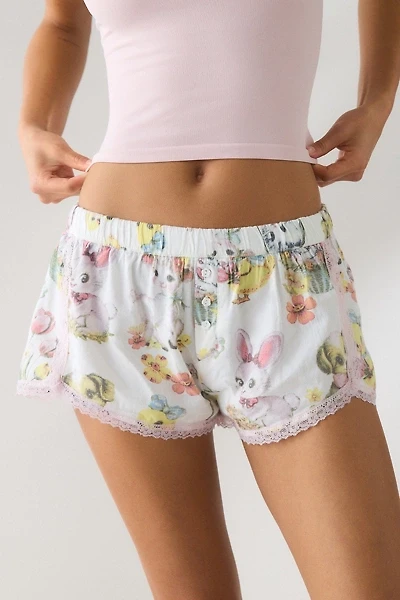 Out From Under Pillow Pretty Lace Trim Boxer Shortie