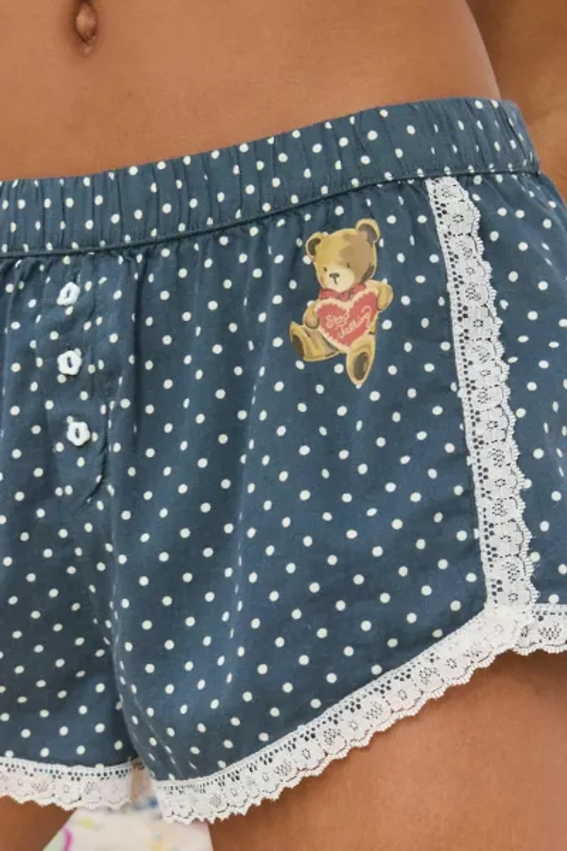 Out From Under Pillow Talk Lace Trim Boxer Shortie