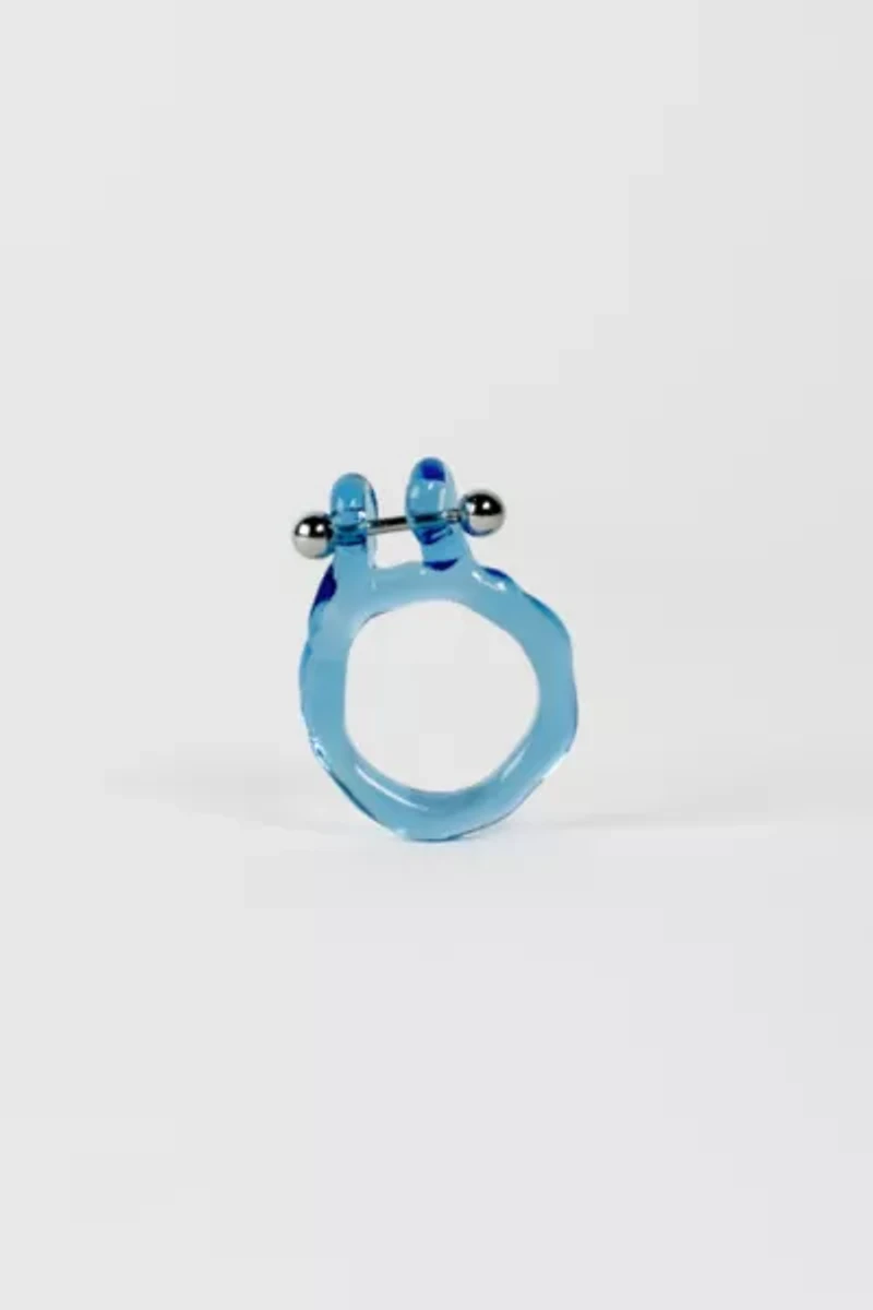 Rain and Rivers Handmade Pierced Barbell Glass Ring