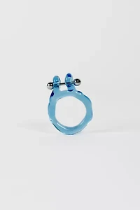 Rain and Rivers Handmade Pierced Barbell Glass Ring