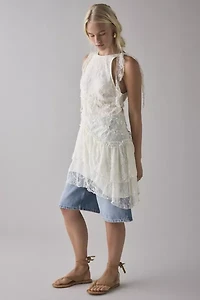 Kimchi Blue Alicia Asymmetric Cascading Ruffle Lace Mini Dress