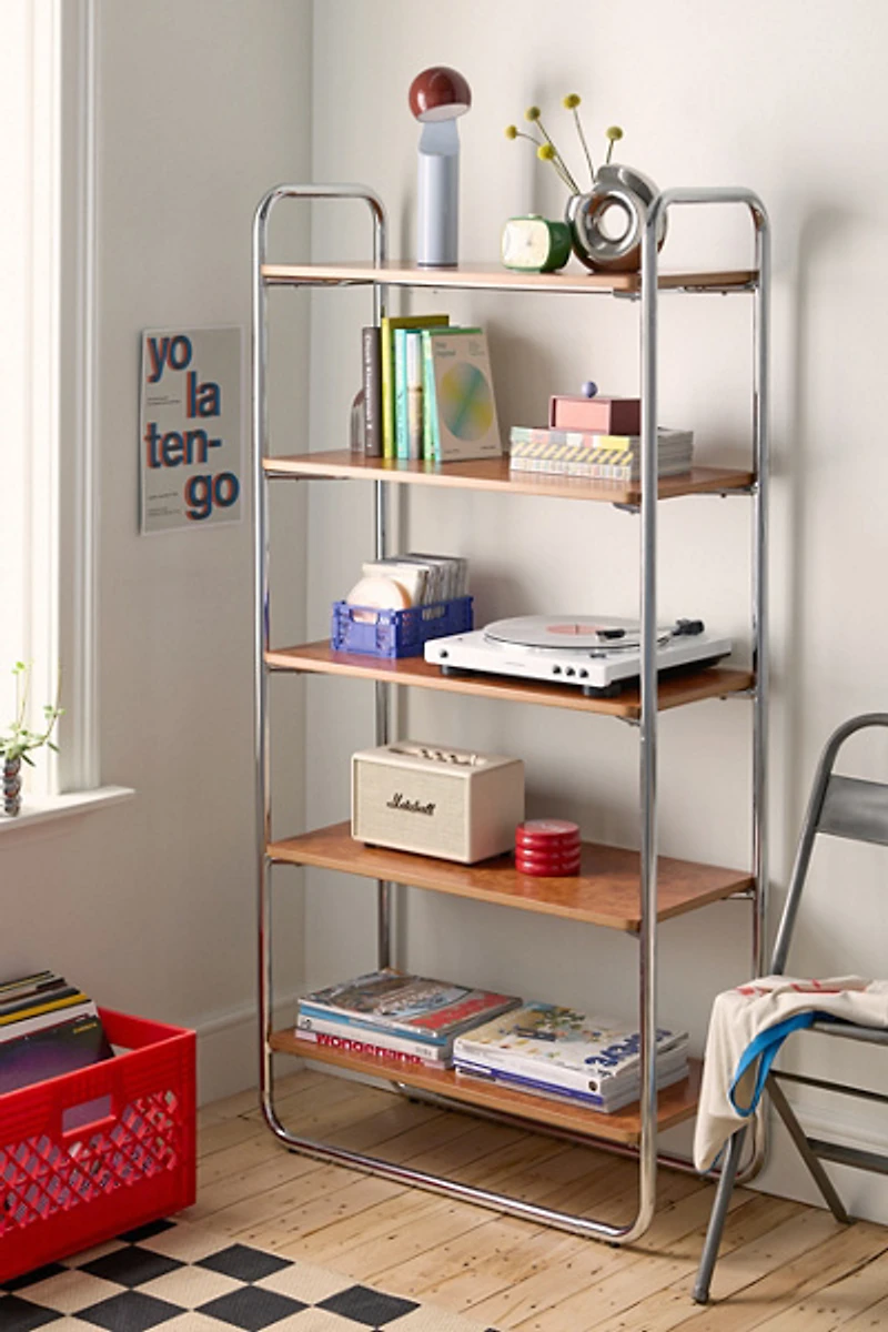 Boden Chrome 5-Tier Bookshelf