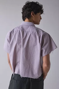 ReMADE By UO Check Pattern Cropped Short Sleeve Shirt