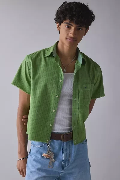 ReMADE By UO Check Pattern Cropped Short Sleeve Shirt