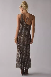 House Of Sunny Asymmetric Leopard Print One-Shoulder Maxi Dress