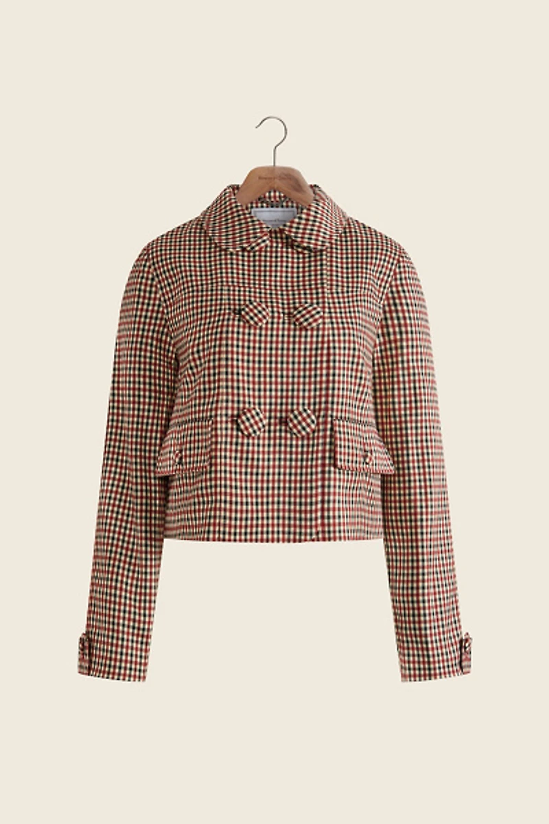 House Of Sunny Marie Check Cropped Jacket