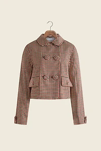 House Of Sunny Marie Check Cropped Jacket