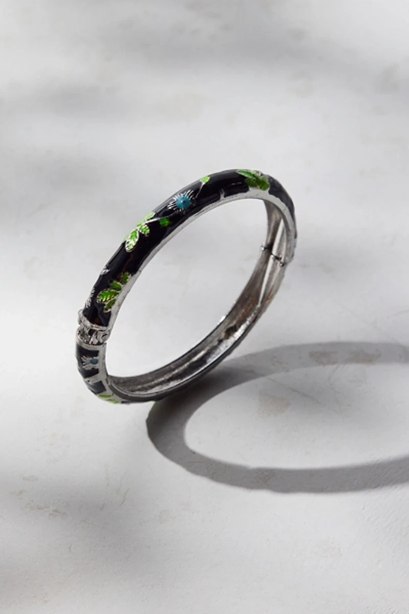 Jane Enameled Floral Bangle Bracelet