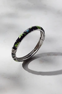 Jane Enameled Floral Bangle Bracelet