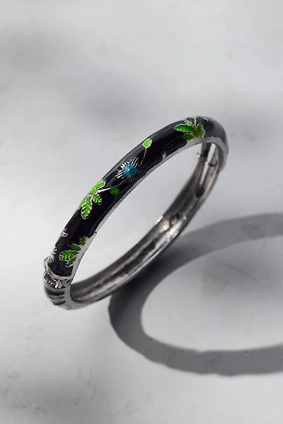 Jane Enameled Floral Bangle Bracelet