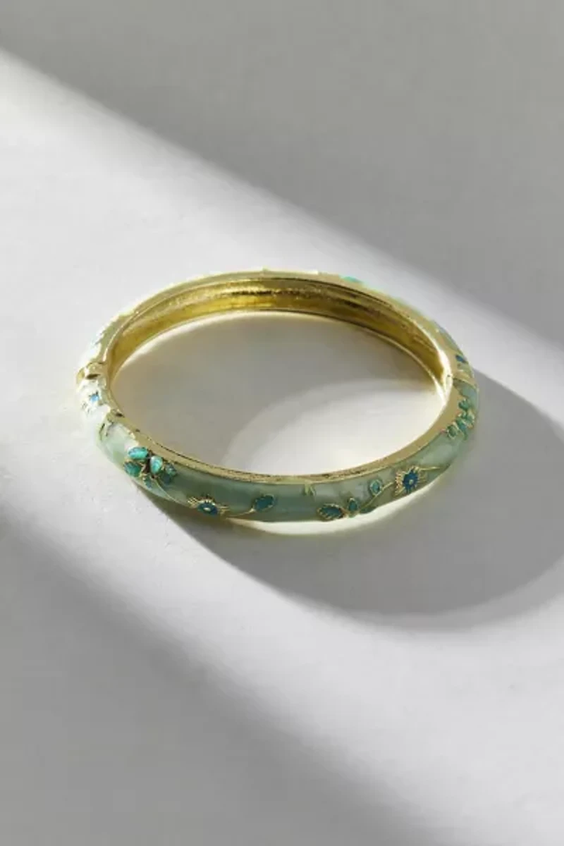 Jane Enameled Floral Bangle Bracelet