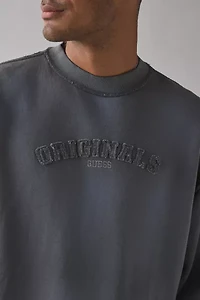 GUESS ORIGINALS Applique Logo Boxy Crew Neck Sweatshirt