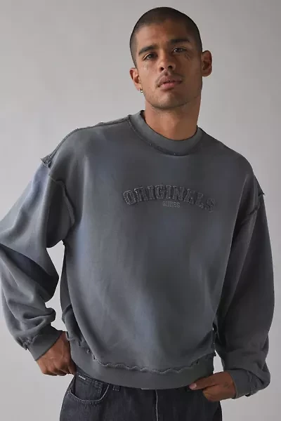 GUESS ORIGINALS Applique Logo Boxy Crew Neck Sweatshirt