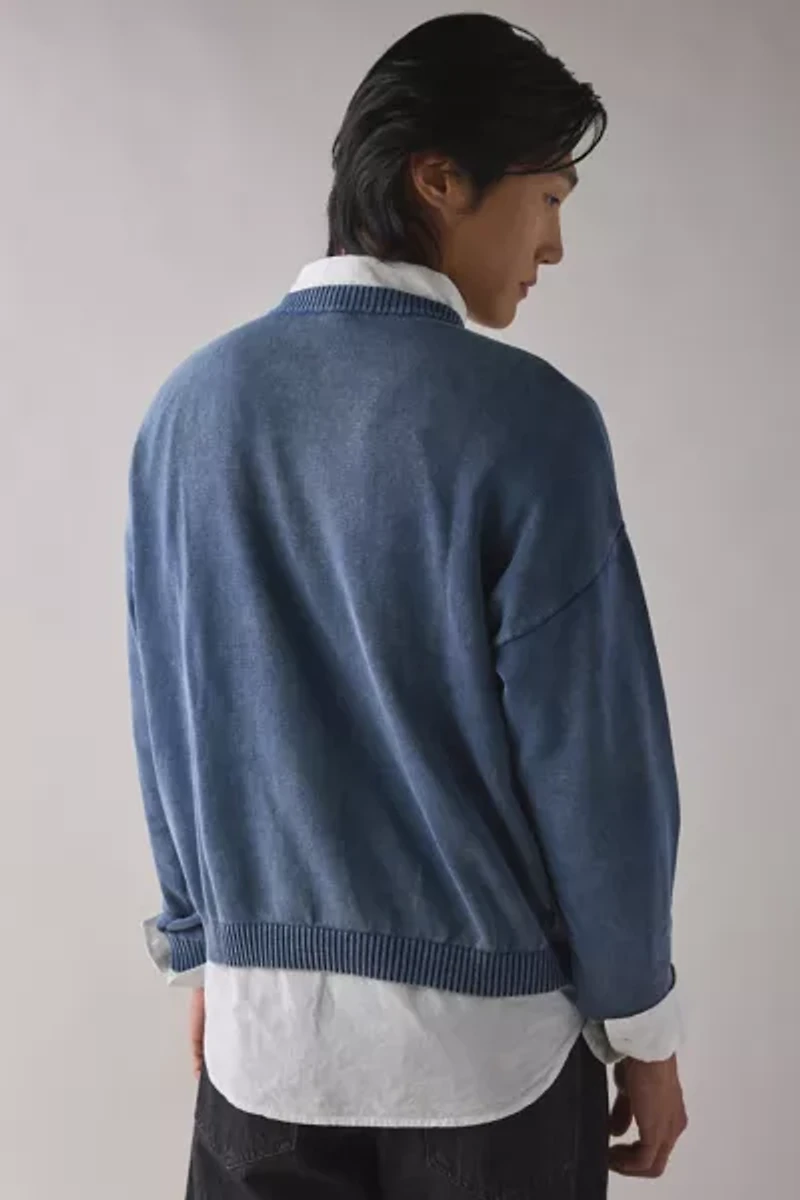 GUESS ORIGINALS Boxy Logo Crew Neck Sweater