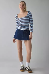 BDG Andie 3/4 Sleeve Square Neck Cropped Tee