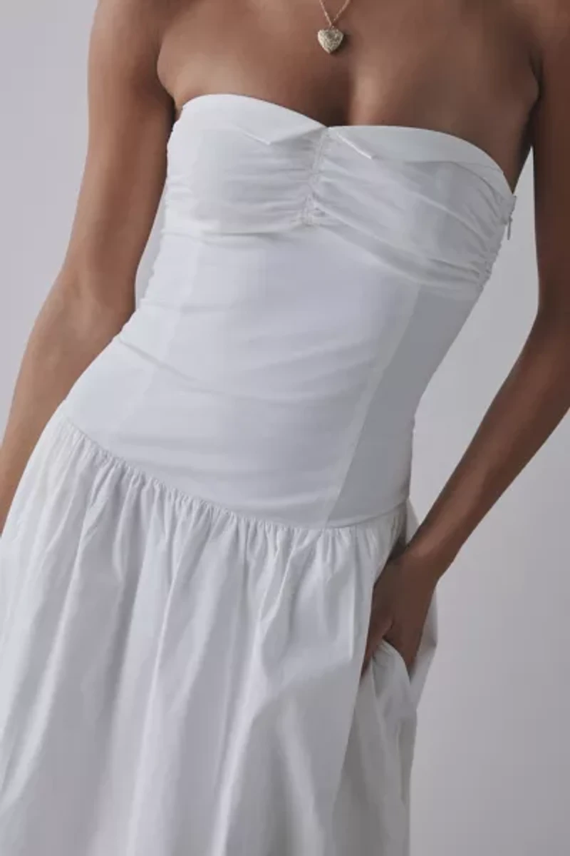 Frankies Bikinis Horizon Collared Strapless Midi Dress