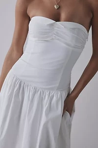 Frankies Bikinis Horizon Collared Strapless Midi Dress