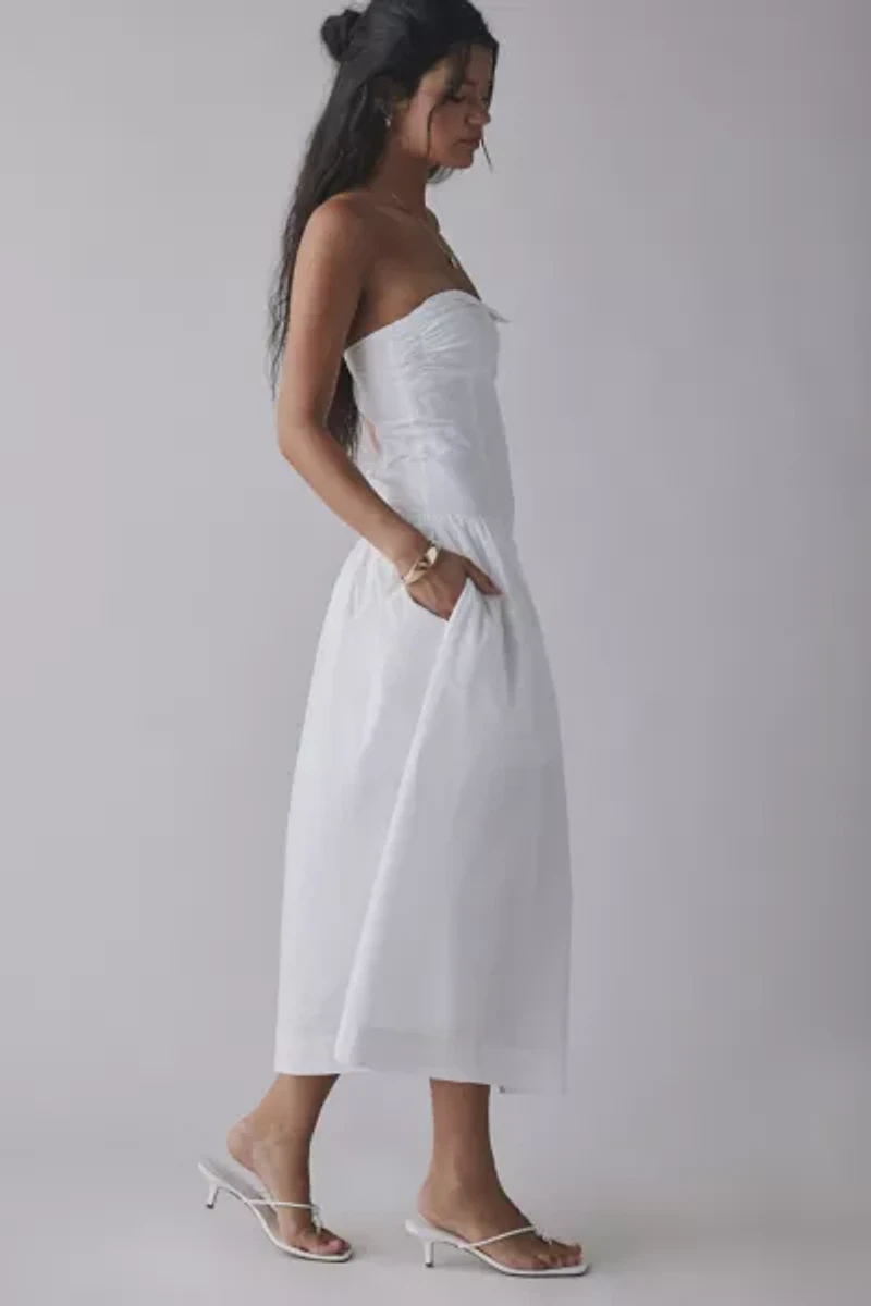 Frankies Bikinis Horizon Collared Strapless Midi Dress