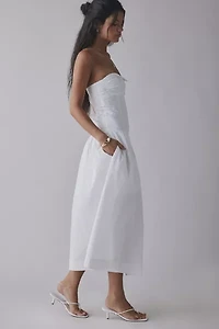 Frankies Bikinis Horizon Collared Strapless Midi Dress