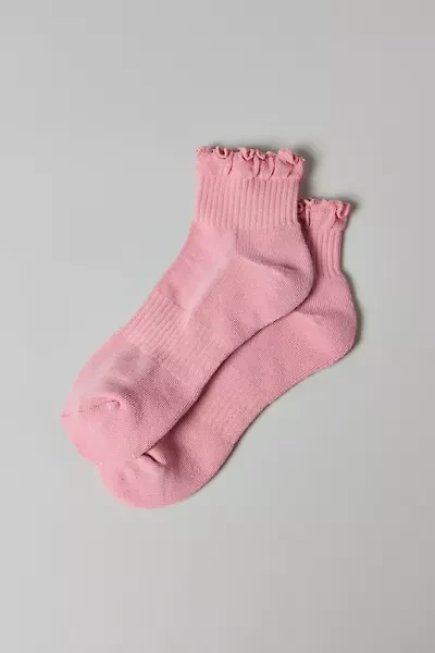 Mallory Lettuce-Edge Athletic Quarter Crew Sock