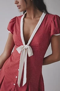 Frankies Bikinis Manhattan Bow-Front Button Up Mini Dress