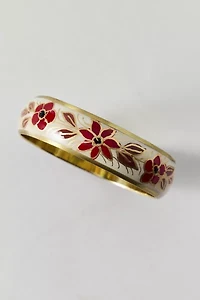 Floral Enamel Bangle Bracelet
