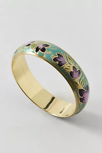 Floral Enamel Bangle Bracelet