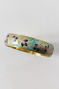 Floral Enamel Bangle Bracelet