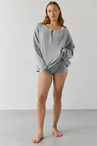 Out From Under Living The Dream Waffle Knit Long Sleeve Henley Tee