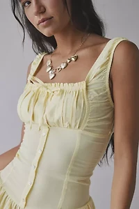 Frankies Bikinis Christa Sunflower Drop-Waist Mini Dress